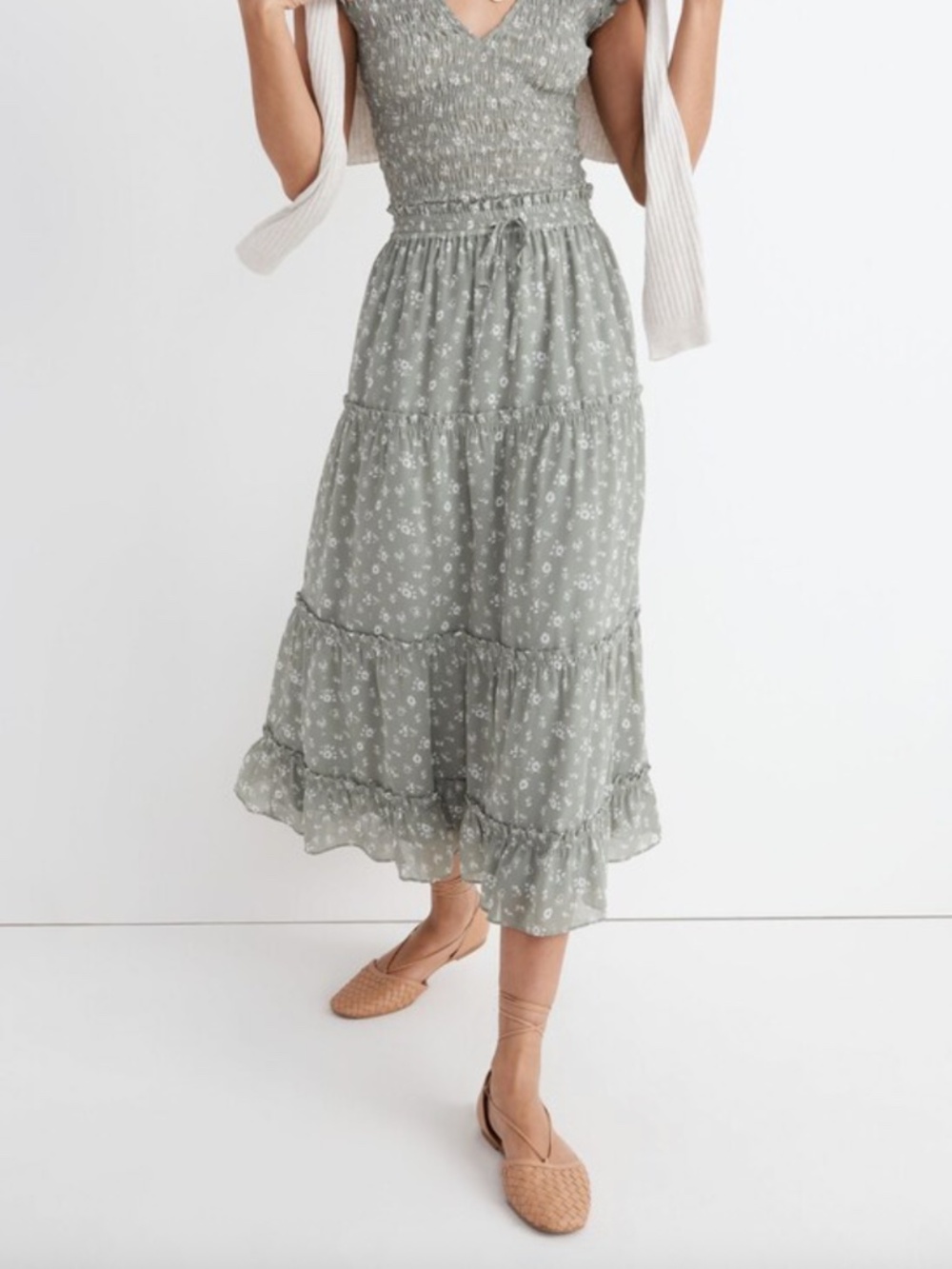 Madewell Pull-on Ruffle Tiered Maxi Skirt in Cottage Garden Size XL